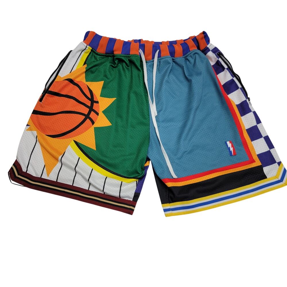 Trillest Patchwork Mesh Basketball Shorts Mens 3XL Phoenix Suns Streetwear